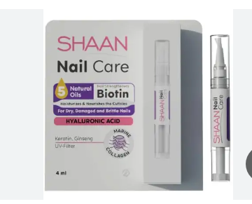 Shaan Moisturizing & Nourishing Nail Care with Hyaluronic Acid & Natural Oils for Dry, Damaged & Brittle Nails