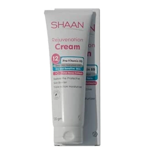 Shaan Rejuvenation Moisturizing Cream with Pro-Vitamin B5 for Dry & Sensitive Skin - parabens free