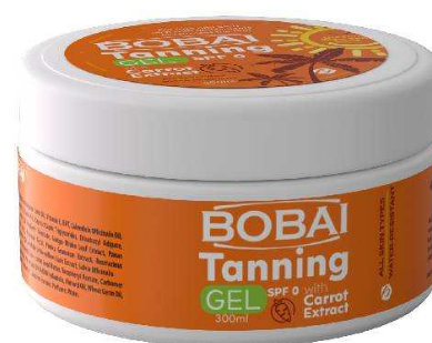 Bobai Water-Resistant Moisturizing Face & Body Tanning Gel with Carrot Extract for All Skin Types
