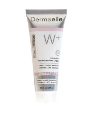 Dermaelle Hyalu White Plus Whitening, Firming & Soothing Sensitive Area Cream with Hyaluronic Acid, Glutathione & Arbutin pH5.5