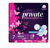 Private Extra Thin Night Pads with Wings