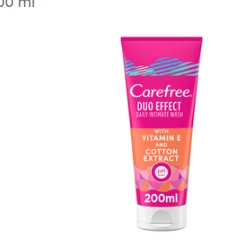Carefree Duo Effect Daily Intimate Wash with Green Tea & Aloe Vera 200 ml