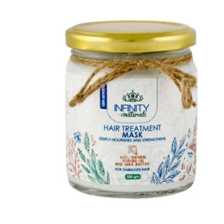 Infinity Naturals Nourishing & Strengthening Jojoba Oil & Shea Butter Treatment Mask for Damaged Hair - mineral oil free, silicon free, parabens free 300 gr