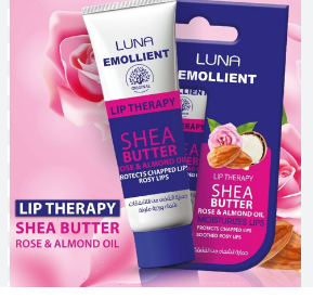 Luna Emollient Moisturizing, Protecting & Soothing Lip Balm with Shea Butter, Rose & Almond Oils 10 gr