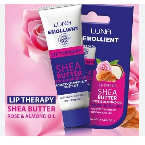 Luna Emollient Moisturizing, Protecting & Soothing Lip Balm with Shea Butter, Rose & Almond Oils 10 gr
