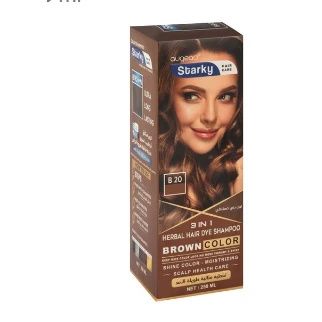 Starky 3in1 Moisturizing Herbal Hair Dye Shampoo Brown 20 250 ml
