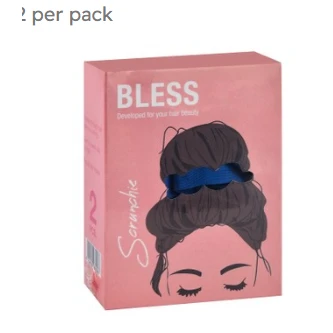 Bless Dark Blue Scrunchies for All Hair Types 2 per pack