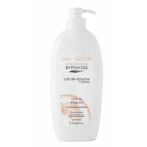 Byphasse Caresse Shower Cream with Coconut Extract - colorant free 1 L