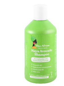 Raw African Strengthening & Moisturizing Shampoo with Maya Avocado Oil, Provitamin B5 & Aloe Vera for Dry & Breakage-Prone Hair - sulfates free, artificial colors free, parabens free 300 ml