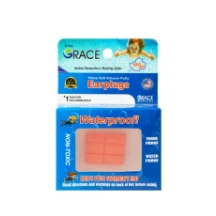 Grace Hypoallergenic Waterproof Orange Soft Silicone Putty Ear Plugs for Kids 22dB - non toxic 3 pairs