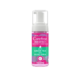 Carefree Duo Effect Daily Intimate Cleansing Mousse with Green Tea & Aloe Vera 150 ml