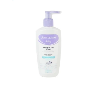 Dermactive Baby Hypoallergenic 2in1 Cleansing & Nourishing Head To Toe Wash with Honey, Lavender & Panthenol for Delicate Skin & Hair (0+ Months) - parabens free, sulphate free, silicone free 250 ml