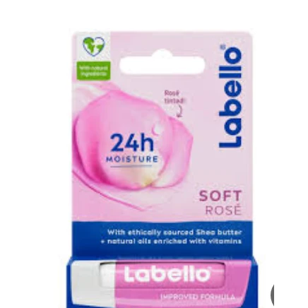 Labello 24H Melt-In Soft Rose Moisturizing Lip Balm - mineral oil free 1 pcs
