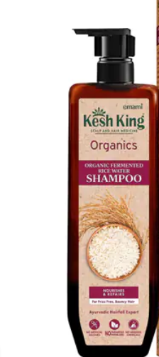 Kesh King Organics Anti-Frizz, Nourishing & Repairing Hair Shampoo with Fermented Rice Water - artificial colors free, parabens free, phthalates free 300 ml