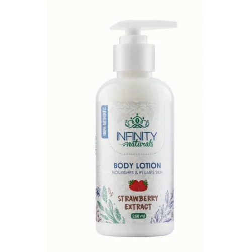 Infinity Naturals Non-Greasy Nourishing & Plumping Body Lotion with Strawberry Extract - parabens free, silicones free, fragrance free 250 ml