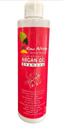 Raw African Moisturizing & Nourishing Shampoo with Argan Oil for Dry & Damaged Hair - sulfate free300 ml