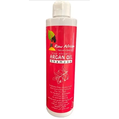 Raw African Moisturizing & Nourishing Shampoo with Argan Oil for Dry & Damaged Hair - sulfate free300 ml