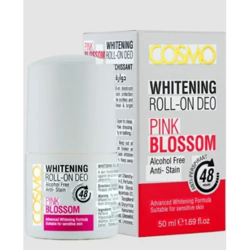 Cosmo Pink Blossom 48H Whitening, Anti-Stain & Antiperspirant Roll-On Deodorant - alcohol free 50 ml