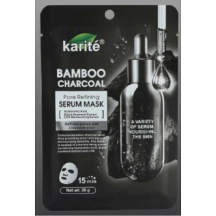KARITE MASCARILLA BAMBOO CHARCOAL 12PCS MG-1480