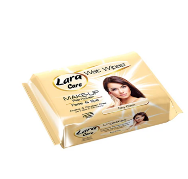 Lara Care Easy Clean Face & Eye Makeup Remover Wet Wipes - alcohol free, parabens free 25 wipes