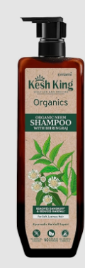 Kesh King Organics Anti-Dandruff & Anti-Hair Fall Shampoo with Neem & Bhringraj - artificial colors free, parabens free, phthalates free 300 ml