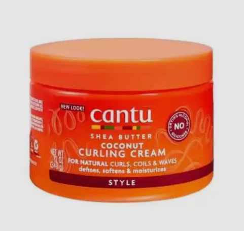 Cantu Coconut Curling Cream with Shea Butter for Natural Hair - sulfates free, silicones free, parabens free 340 gr
