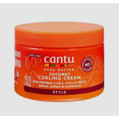Cantu Coconut Curling Cream with Shea Butter for Natural Hair - sulfates free, silicones free, parabens free 340 gr
