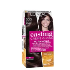 L'Oreal Casting Creme Gloss Hair Dye with Honey Conditioner Darkest Brown 300 - ammonia free 1 pack
