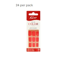 Kiss Salon Color Red Full Cover Ready To Wear Nails