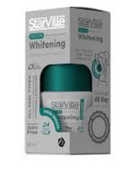 StarVille Hypoallergenic Whitening & Antiperspirant Roll-On Deodorant Fresh Breeze Scent with Vitamin E for All Skin Types - aluminum salts free 60 ml
