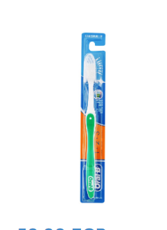 Oral-B 123 Blue & White Medium Toothbrush with Cover 1 pcs