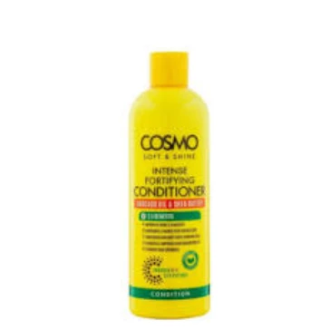 Cosmo Intense Fortifying, Shining & Nourishing Conditioner with Avocado Oil, Shea Butter & Silk Peptides - parabens free, phthalates free, mineral oil free 480 ml