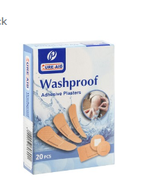 Cure-Aid Washproof Assorted Adhesive Plasters 20 per pack