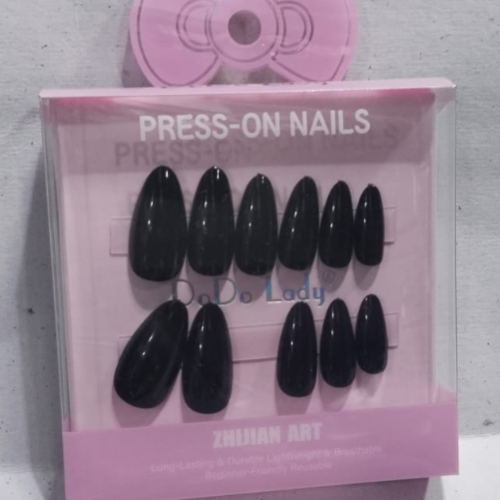 Dudu Lady glitter brown press-on nails - أظافر تثبت بالضغط بلون بني بجليتر من دودو ليدي
