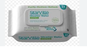 Micellar water wipes for renewal, purification, and brightening - مناديل ماء الميسيلار المبللة لتجديد وتنقية وتفتيح