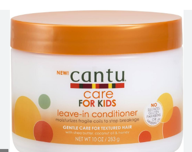 Cantu Care Kids Leave In Conditioner with Shea Butter, Coconut Oil & Honey for Curly, Coily & Wavy Hair - sulfates free, silicones free, parabens free 283 gr