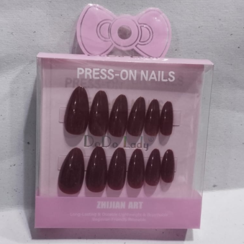 Dudu Lady Glitter Brown Press-On Nails (Copy) (Copy) - أظافر تثبت بالضغط بلون بني بجليتر من دودو ليدي (نسخة) (نسخة)