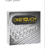 One Touch Mixx 3 Natural Ribbed & Dotted Latex Condoms 3 per pac