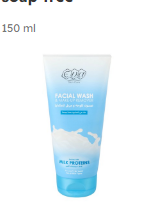 Eva Facial Wash & Makeup Remover with Milk Protein for All Skin Types - soap free 150 ml