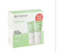 Dermactive Acti-Clear Hypoallergenic Hydra Mattifying, Moisturizing & Pores Tightening Facial Cream Gel for Combination & Oily Skin (1+1 Free) 2 x 50 ml