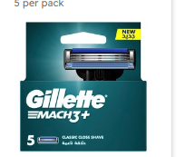 Gillette Mach3+ Razor Blade Refills 5 per pack