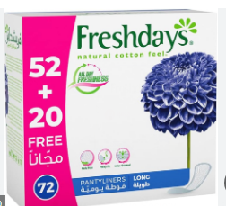 FRESH DAYS  LONG 72 PANTYLINERS